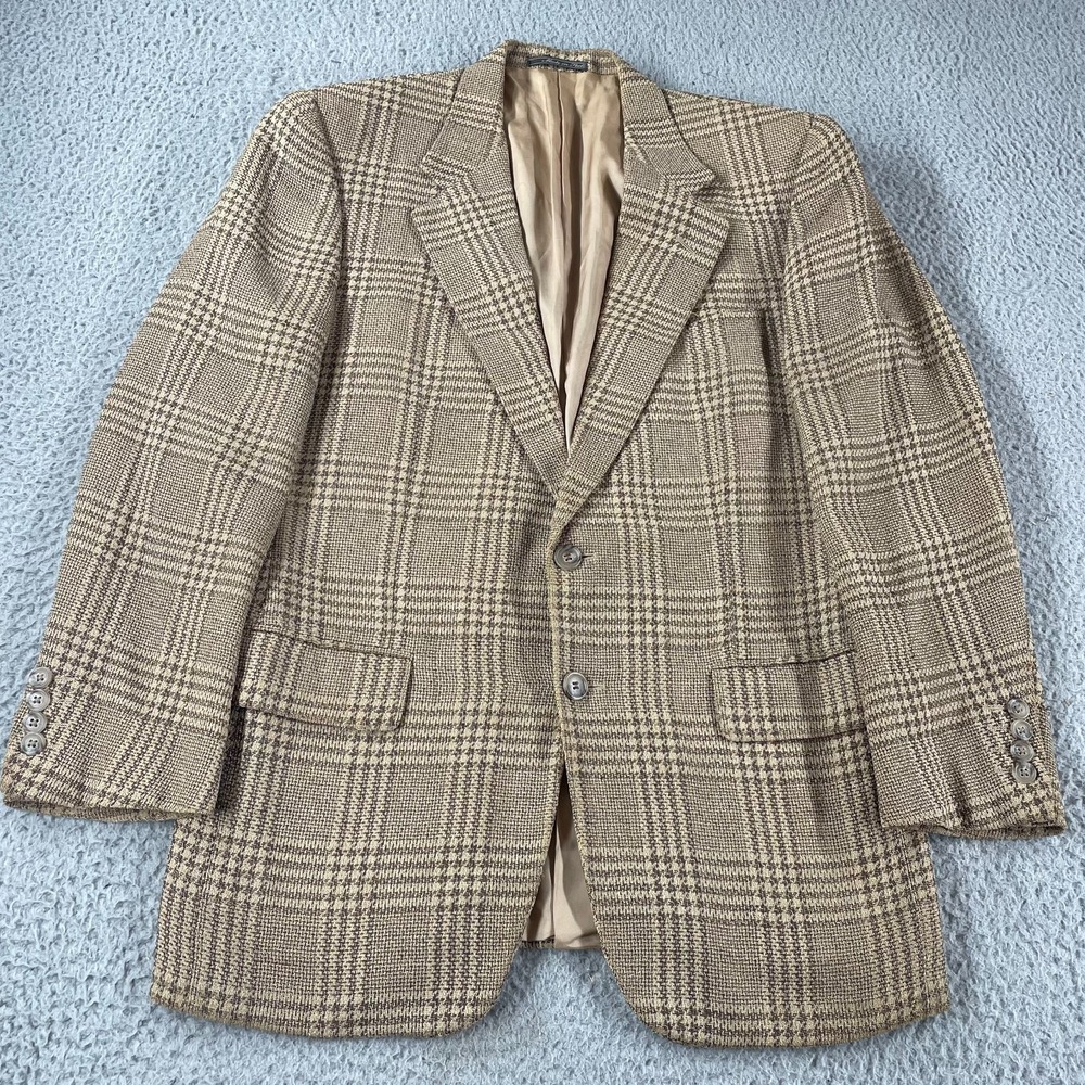 Corneliani 46R Beige Sport Coat Blazer Jacket Solid Wool Silk Blend‎ Saks Fifth